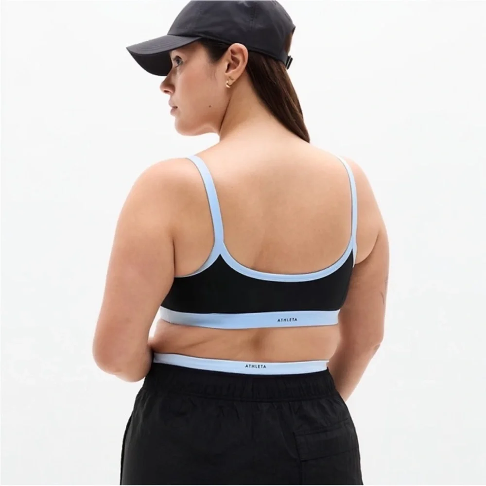 Athleta Square Neck Bra A-C NWT LARGE BLACK - Picture 4 of 7